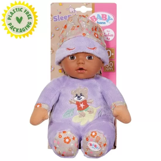 Bebelus negru cu hainute violet Baby Born 30 cm Bebelus negru cu hainute violet Baby Born 30 cm