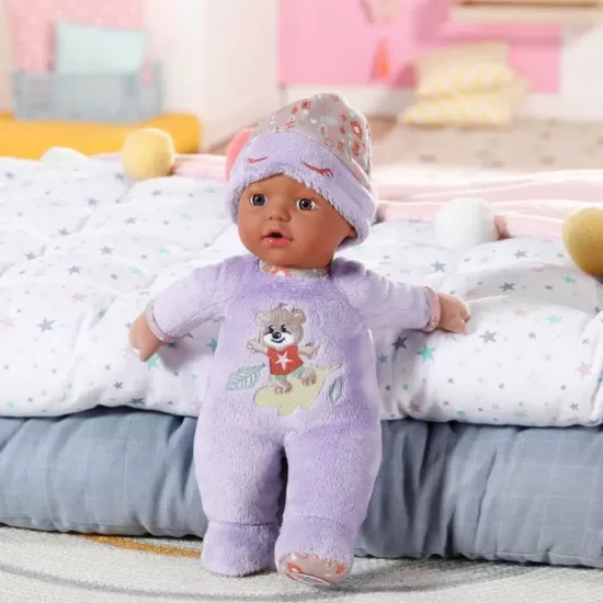 Bebelus negru cu hainute violet Baby Born 30 cm Bebelus negru cu hainute violet Baby Born 30 cm