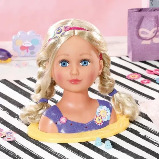 Cap papusa pentru coafat surioara Baby Born cu 27 accesorii Cap papusa pentru coafat surioara Baby Born cu 27 accesorii