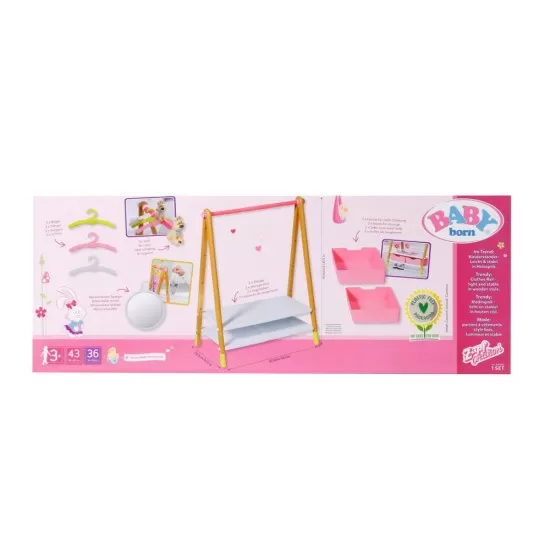 Cuier haine cu spatiu de depozitare pentru papusi Baby Born