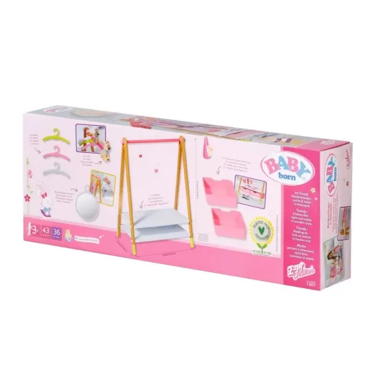 Cuier haine cu spatiu de depozitare pentru papusi Baby Born