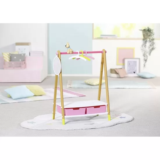 Cuier haine cu spatiu de depozitare pentru papusi Baby Born