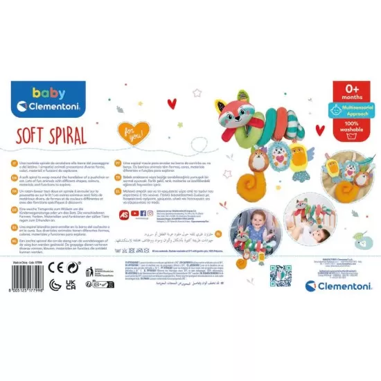 Jucarie de plus spirala cu animalute Baby Clementoni Jucarie de plus spirala cu animalute Baby Clementoni