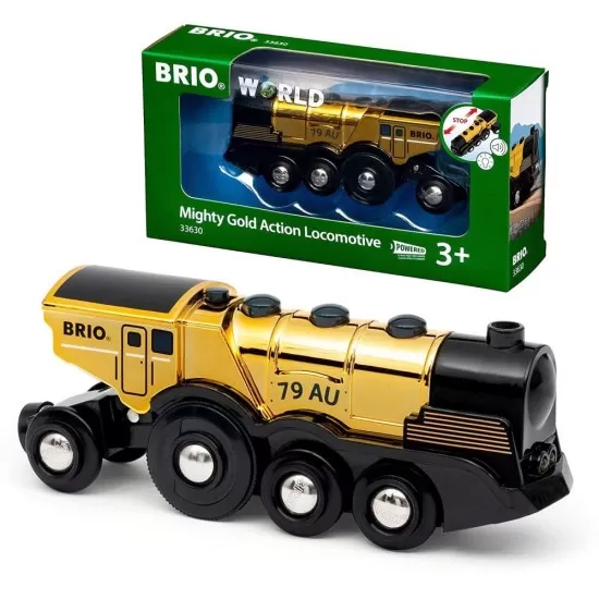 Locomotiva aurie cu baterii BRIO Locomotiva aurie cu baterii BRIO