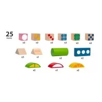 Set cuburi din lemn cu modele colorate Brio 25 piese