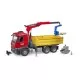 Camion de constructii cu macara Mercedes Benz Arocs si 2 paleti Bruder Camion de constructii cu macara Mercedes Benz Arocs si 2 paleti Bruder