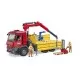 Camion de constructii cu macara Mercedes Benz Arocs si 2 paleti Bruder Camion de constructii cu macara Mercedes Benz Arocs si 2 paleti Bruder
