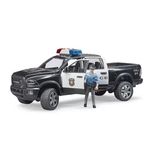 Camion de politie RAM 2500 cu politist si accesorii Bruder Camion de politie RAM 2500 cu politist si accesorii Bruder