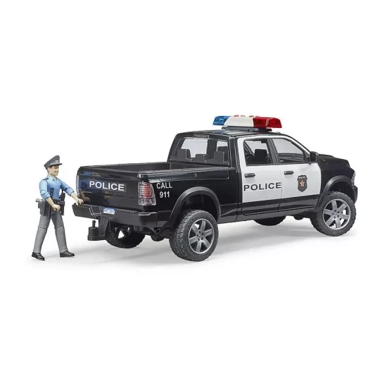 Camion de politie RAM 2500 cu politist si accesorii Bruder Camion de politie RAM 2500 cu politist si accesorii Bruder