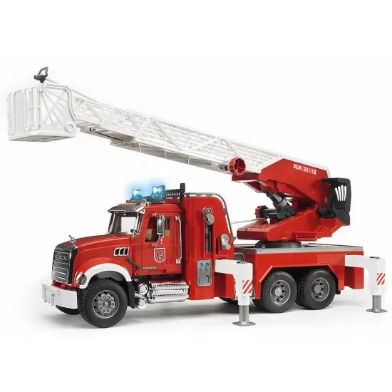 Camion de pompieri Mack Granite cu scara, pompa de apa si sirena Bruder Camion de pompieri Mack Granite cu scara, pompa de apa si sirena Bruder