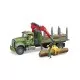 Camion lemne Mack Granite cu macara de incarcare, graifer si 3 busteni Bruder Camion lemne Mack Granite cu macara de incarcare, graifer si 3 busteni Bruder