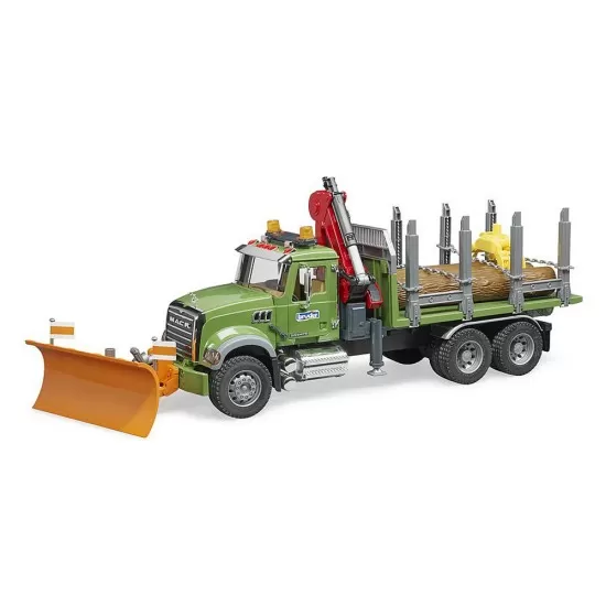 Camion lemne Mack Granite cu macara de incarcare, graifer si 3 busteni Bruder Camion lemne Mack Granite cu macara de incarcare, graifer si 3 busteni Bruder