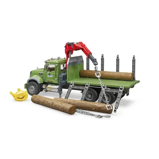 Camion lemne Mack Granite cu macara de incarcare, graifer si 3 busteni Bruder Camion lemne Mack Granite cu macara de incarcare, graifer si 3 busteni Bruder