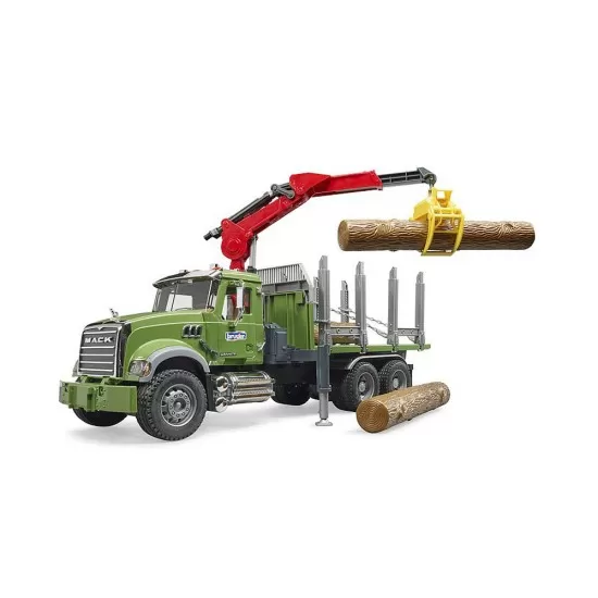 Camion lemne Mack Granite cu macara de incarcare, graifer si 3 busteni Bruder Camion lemne Mack Granite cu macara de incarcare, graifer si 3 busteni Bruder