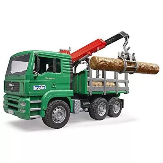 Camion lemne MAN TGA cu macara de incarcare si 3 busteni Bruder Camion lemne MAN TGA cu macara de incarcare si 3 busteni Bruder