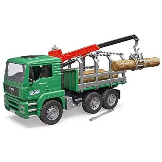 Camion lemne MAN TGA cu macara de incarcare si 3 busteni Bruder Camion lemne MAN TGA cu macara de incarcare si 3 busteni Bruder