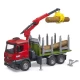 Camion lemne Bruder Mercedes Benz Arocs cu macara de incarcare graifer si 3 busteni Camion lemne Bruder Mercedes Benz Arocs cu macara de incarcare graifer si 3 busteni