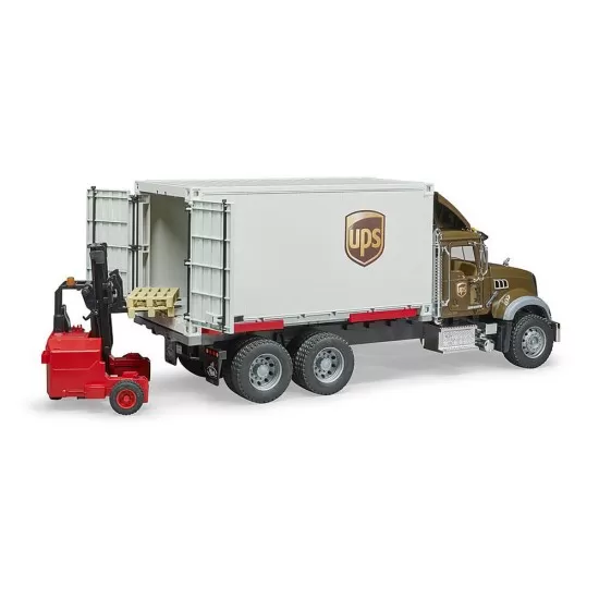Camion UPS Mack Granite cu stivuitor Bruder Camion UPS Mack Granite cu stivuitor Bruder