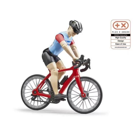 Figurina ciclist cu bicicleta de curse Bruder Figurina ciclist cu bicicleta de curse Bruder