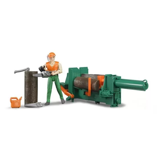 Figurina muncitor forestier cu accesorii Bruder