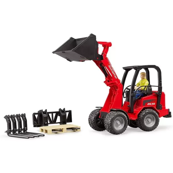 Incarcator compact Schaffer 2034 cu figurina si accesorii Bruder Incarcator compact Schaffer 2034 cu figurina si accesorii Bruder