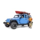 Jeep Wrangler Rubicon Unlimited cu caiac si figurina Bruder Jeep Wrangler Rubicon Unlimited cu caiac si figurina Bruder