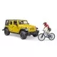 Jeep Wrangler Unlimited Rubicon cu bicicleta si ciclist Bruder Jeep Wrangler Unlimited Rubicon cu bicicleta si ciclist Bruder