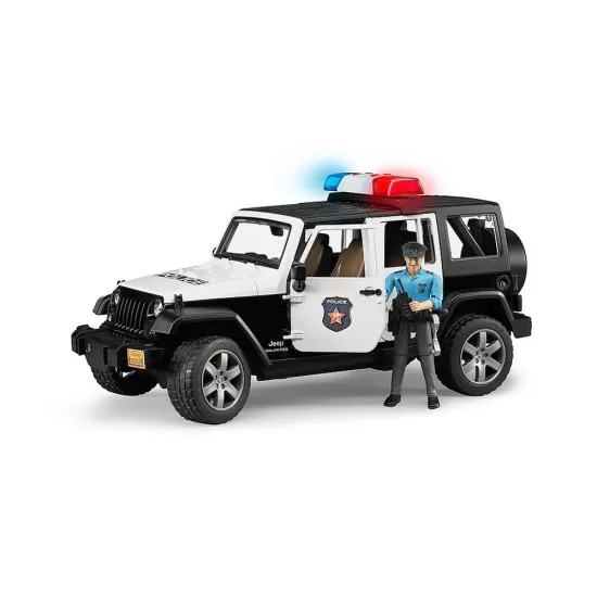 Jeep Wrangler Unlimited Rubicon de politie cu sirena si figurina Jeep Wrangler Unlimited Rubicon de politie cu sirena si figurina