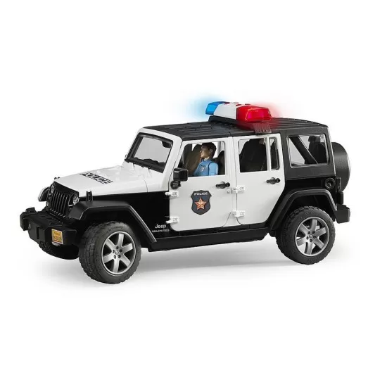 Jeep Wrangler Unlimited Rubicon de politie cu sirena si figurina Jeep Wrangler Unlimited Rubicon de politie cu sirena si figurina