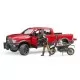 Masina de teren RAM 2500 Bruder cu motocicleta Scrambler Ducati Desert si sofer Masina de teren RAM 2500 Bruder cu motocicleta Scrambler Ducati Desert si sofer
