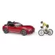 Masina Roadster cu bicicleta si ciclist Bruder Masina Roadster cu bicicleta si ciclist Bruder
