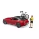 Masina Roadster cu bicicleta si ciclist Bruder Masina Roadster cu bicicleta si ciclist Bruder