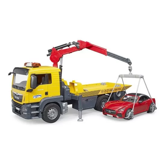 Masina tractare MAN TGS cu masina Roadster cu lumini si sunete Masina tractare MAN TGS cu masina Roadster cu lumini si sunete