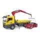 Masina tractare MAN TGS cu masina Roadster cu lumini si sunete Masina tractare MAN TGS cu masina Roadster cu lumini si sunete