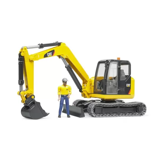 Mini excavator CAT cu muncitor Bruder Mini excavator CAT cu muncitor Bruder