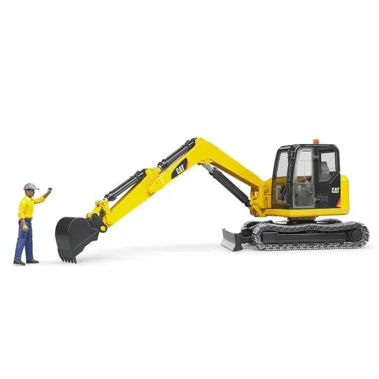 Mini excavator CAT cu muncitor Bruder Mini excavator CAT cu muncitor Bruder