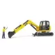 Mini excavator CAT cu muncitor Bruder Mini excavator CAT cu muncitor Bruder