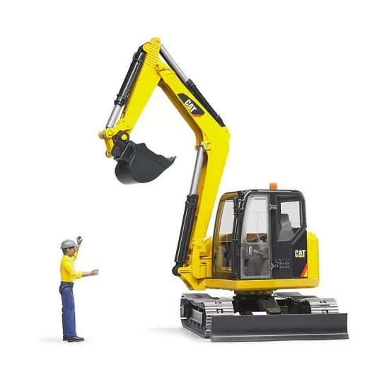 Mini excavator CAT cu muncitor Bruder Mini excavator CAT cu muncitor Bruder