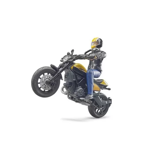 Motocicleta Scrambler Ducati Full Throttle Bruder cu figurina sofer Motocicleta Scrambler Ducati Full Throttle Bruder cu figurina sofer
