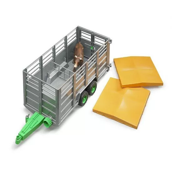 Remorca pentru animale cu figurina vaca Bruder Remorca pentru animale cu figurina vaca Bruder