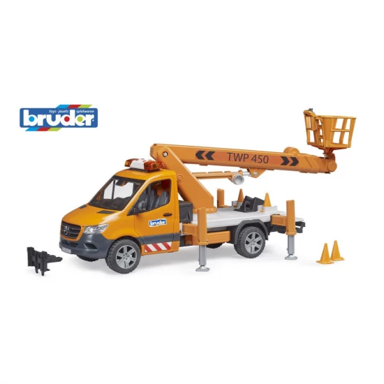 Masina Bruder Sprinter Mercedes Benz cu sirena si platforma Masina Bruder Sprinter Mercedes Benz cu sirena si platforma