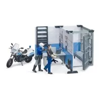 Set de joaca Bruder - Statie de politie cu motocicleta