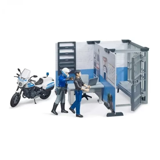 Set de joaca Bruder - Statie de politie cu motocicleta Set de joaca Bruder - Statie de politie cu motocicleta