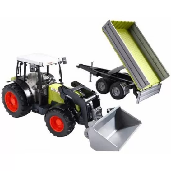 Tractor Claas Nectis 267 F cu remorca basculabila Bruder