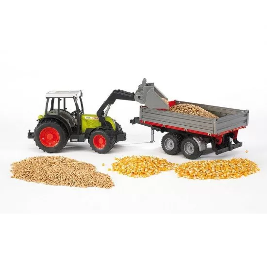 Tractor Claas Nectis 267 F cu remorca basculabila Bruder
