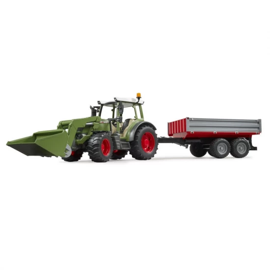 Tractor Bruder Fendt Vario 211 cu incarcator frontal si remorca Tractor Bruder Fendt Vario 211 cu incarcator frontal si remorca