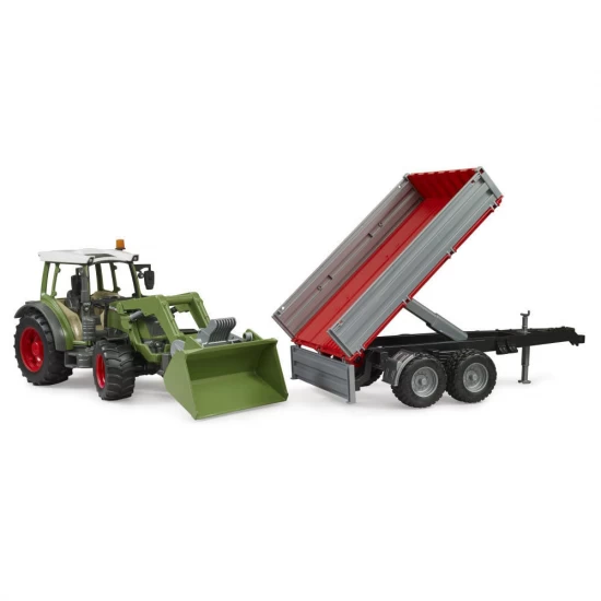 Tractor Bruder Fendt Vario 211 cu incarcator frontal si remorca Tractor Bruder Fendt Vario 211 cu incarcator frontal si remorca