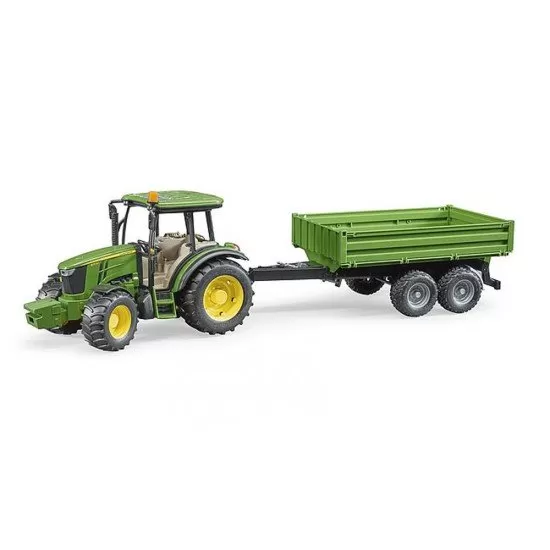 Tractor John Deere 5115M cu remorca basculabila Bruder Tractor John Deere 5115M cu remorca basculabila Bruder