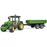 Tractor John Deere 5115M cu remorca basculabila Bruder