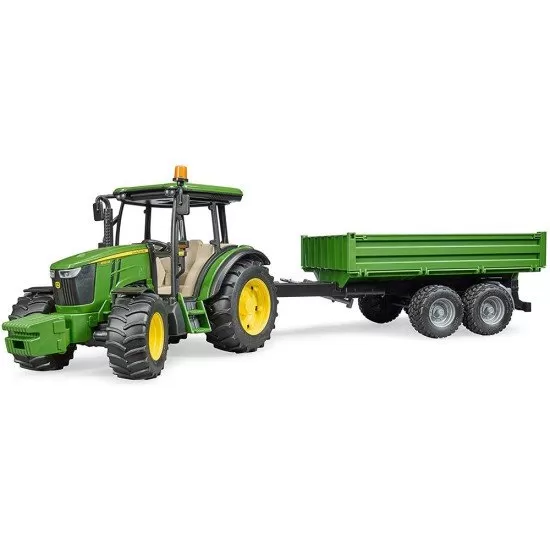 Tractor John Deere 5115M cu remorca basculabila Bruder Tractor John Deere 5115M cu remorca basculabila Bruder